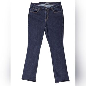 Old Navy jeans women's 16 Tall long dark wash bootcut mid rise curvy stretch